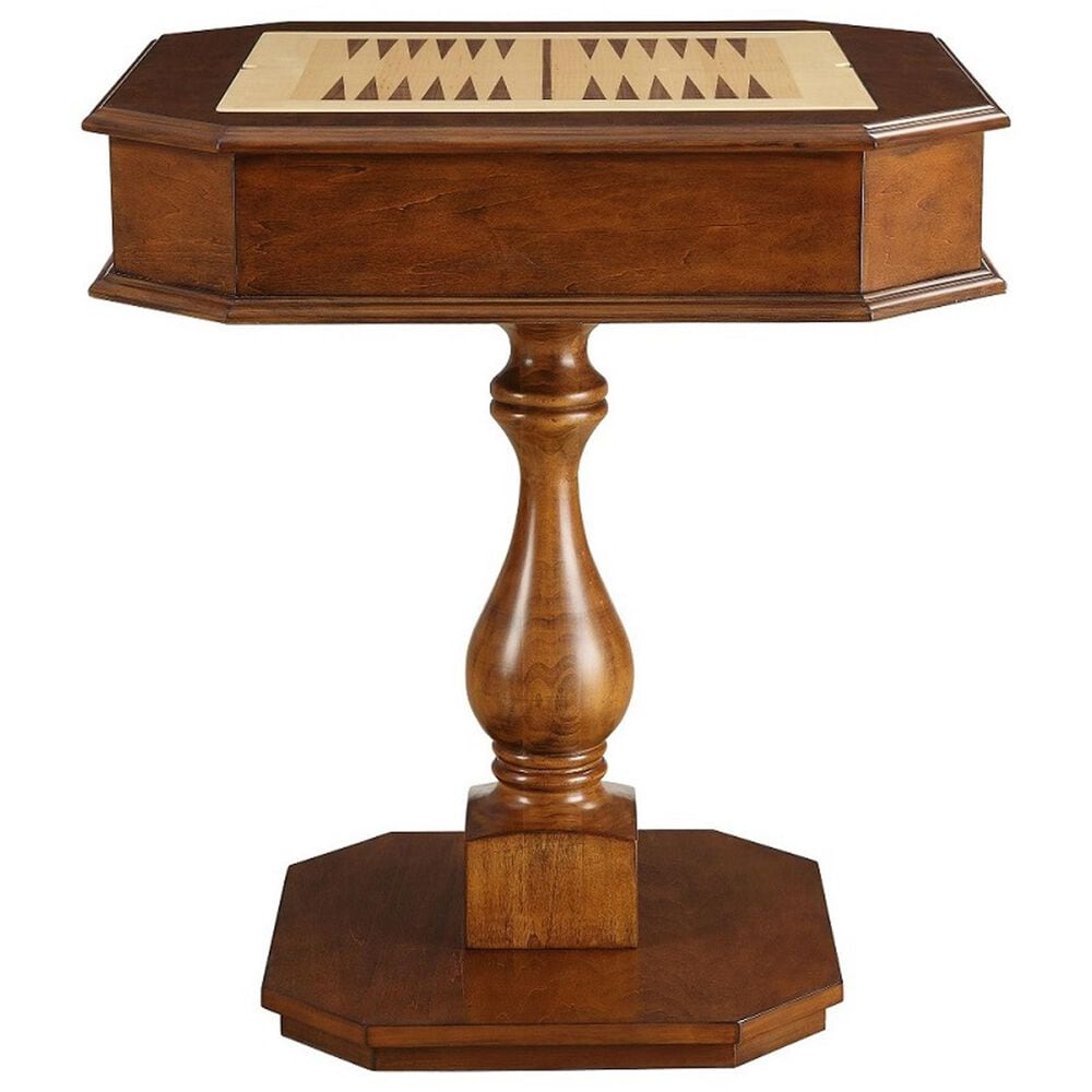 HOMLUX Bishop 2-Drawer Game Table in Cherry, , large