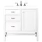 James Martin Vanities Addison 36" Single Vanity Cabinet in Glossy White with 3 cm White Zeus Quartz Top and Rectangular Sink, , large