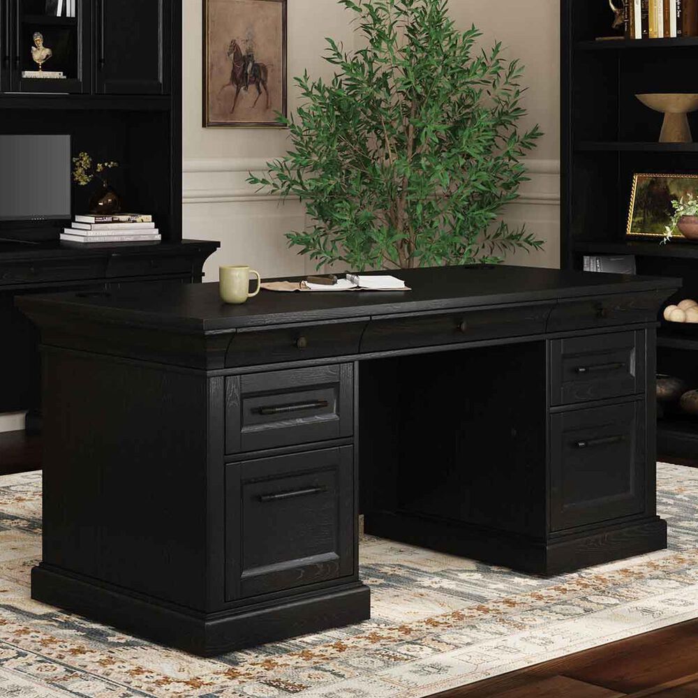 Wycliff Bay Willow Lane Double Pedestal Executive Desk in Ebony Black, , large