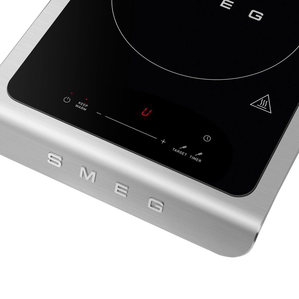 SMEG 12" Portable Induction Cooker in Matte Black and Grey, , large