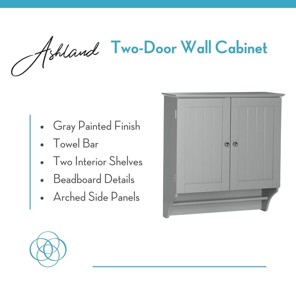 RiverRidge Home Ashland 2-Door Wall Cabinet in Gray, , large