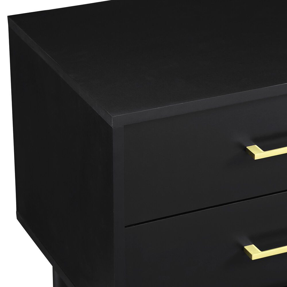 Walker Edison Olivia 20&quot; 2-Drawer Side Table in Black, , large