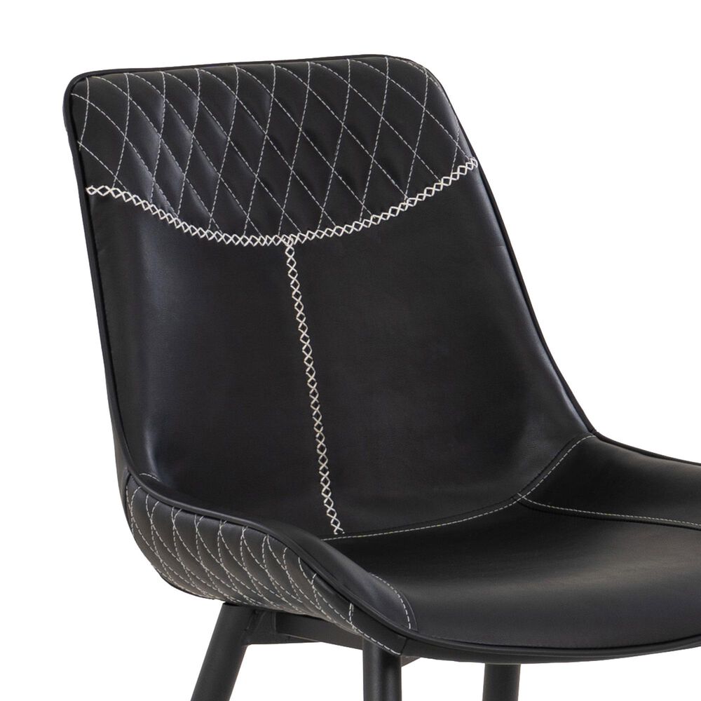 Linon Home Decor Edler Side Chair with Black Upholstery in Black (Set of 2), , large