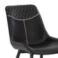 Linon Home Decor Edler Side Chair with Black Upholstery in Black (Set of 2), , large