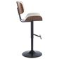 LumiSource Lombardi Swivel Adjustable Barstool with Cream Cushion in Black and Walnut, , large