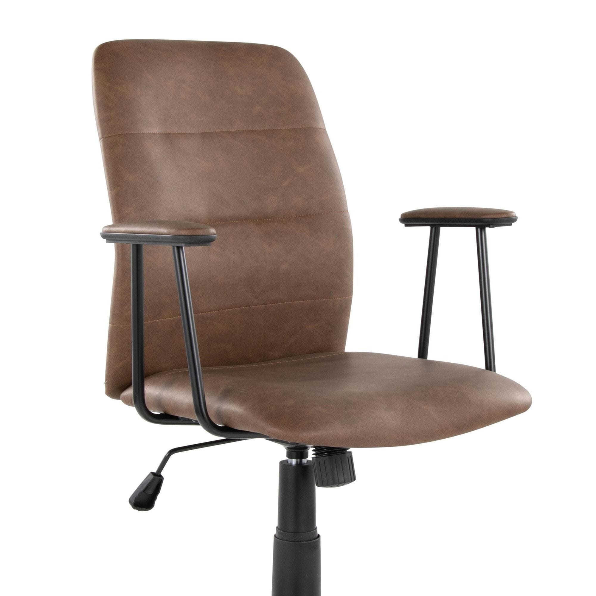 Lumisource Fredrick Office Chair with Espresso Cushion in Black