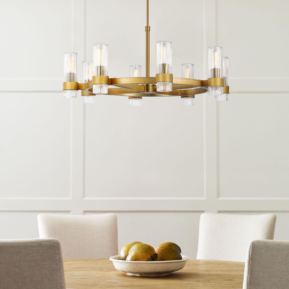 Visual Comfort &amp; Co. Geneva Medium Chandelier in Burnished Brass, , large