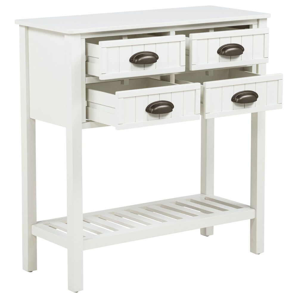 Linon Home Decor Brimley Beadboard Console Table in Antique White, , large