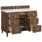 James Martin Vanities Lorelai 48" Single Vanity in Mid-Century Walnut with 3 cm White Zeus Quartz Top, , large