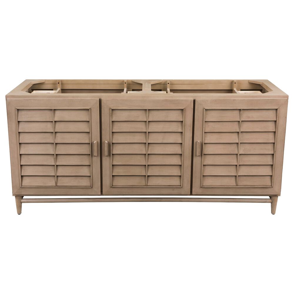 James Martin Portland 72" Double Vanity Cabinet in White Washed Walnut, , large
