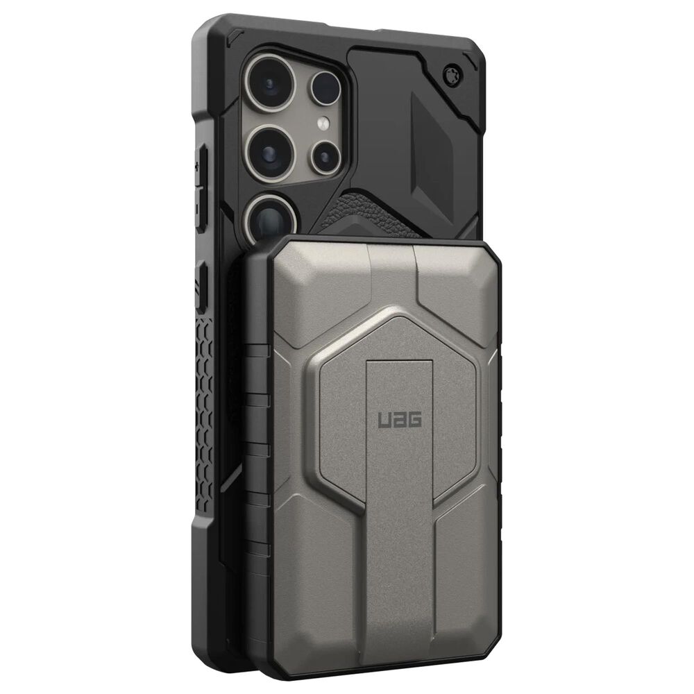 UAG Rugged 10K Wireless Power Bank with Stand in Black and Titanium, , large