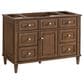 James Martin Vanities Lorelai 48" Single Vanity in Mid-Century Walnut with Single Hole and 3 CM White Zeus Quartz Top & Backsplash, , large