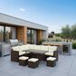 Hearth and Haven 7-Piece Outdoor Dining Set with Beige Cushion in Brown, , large