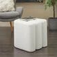 Maple and Jade 18" Boucle Accent Ottoman in White, , large