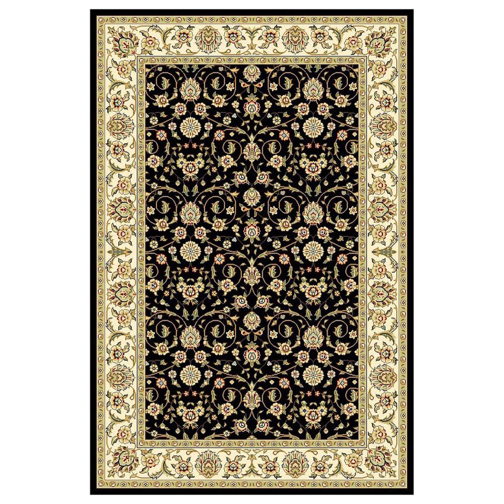 Safavieh Lyndhurst LNH316 5"3" x 7"6" Black and Ivory Area Rug, , large