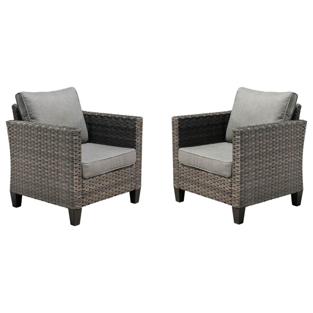 HOMLUX 28" Patio Single Chair in Dark Grey (Set of 2), , large