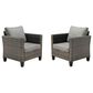 HOMLUX 28" Patio Single Chair in Dark Grey (Set of 2), , large