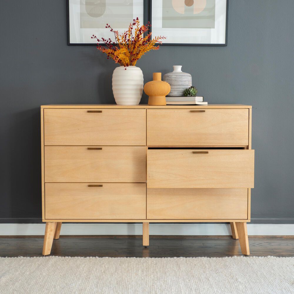 Linon Home Decor Reid 6-Drawer Dresser in Natural, , large