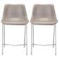 Zuo Modern Magnus Counter Stool in Gray and Silver (Set of 2), , large