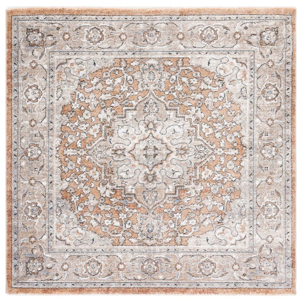 Safavieh Jasmine 5"3" Square Orange and Grey Area Rug, , large