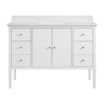 37B Heston 48" Single Bathroom Vanity in Bright White with White Composite Stone Top and Backsplash, , large