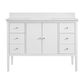 37B Heston 48" Single Bathroom Vanity in Bright White with White Composite Stone Top and Backsplash, , large