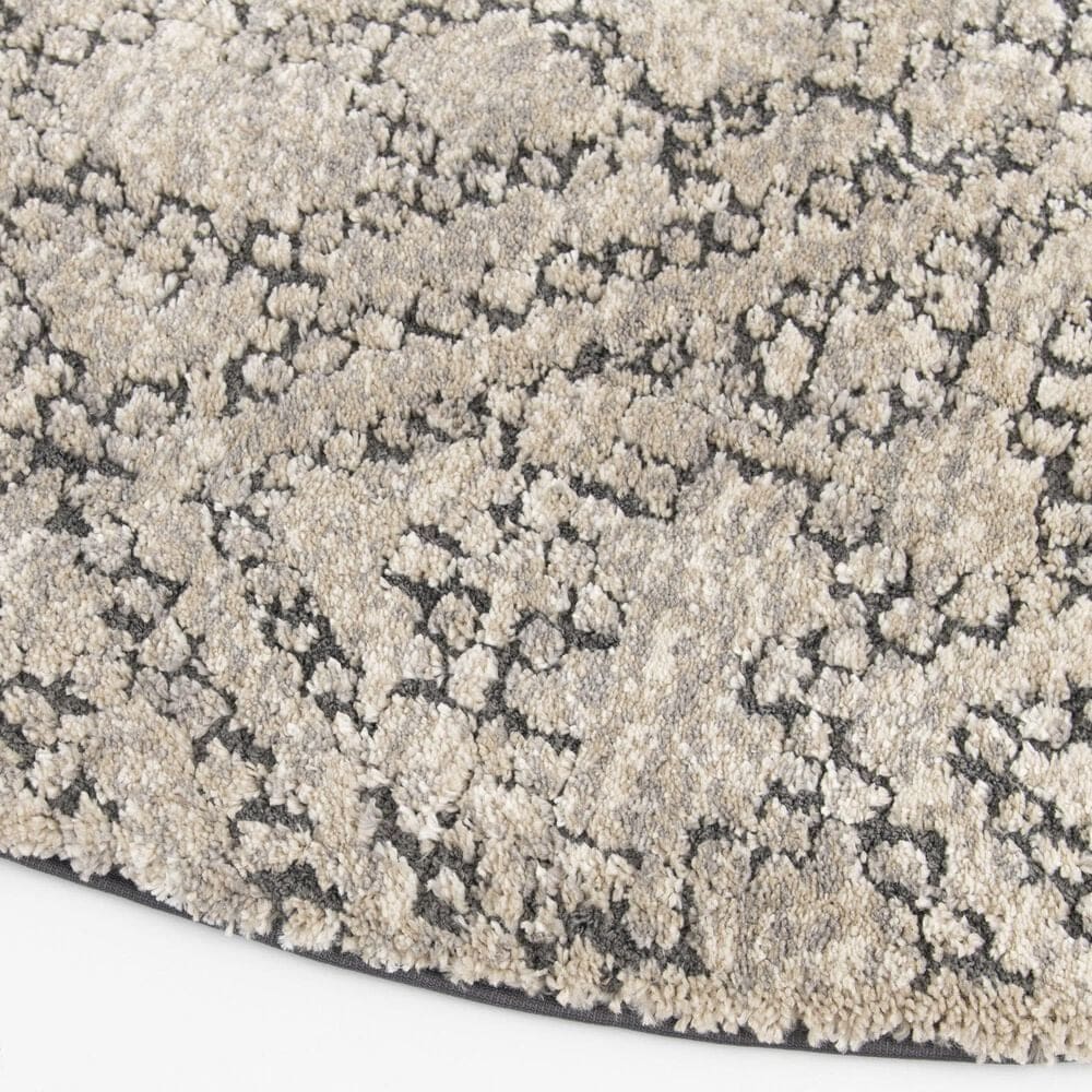Central Oriental Stonington Nikita Oatmeal and Zinc 7&#39;10&quot; Round Area Rug, , large