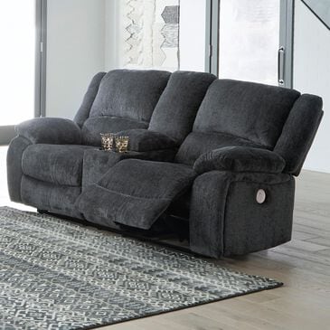 Ashley Draycoll Power Reclining Loveseat with Console in Slate, , large