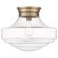 Golden Lighting Ingalls Large Semi-Flush with Clear Glass in Modern Brass, , large