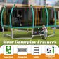 HOMLUX 8" x 14" Outdoor Trampoline with Storage Bag in Green, , large