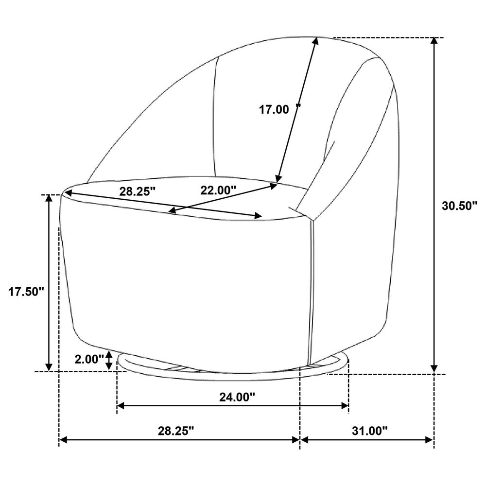 Coaster Leon Swivel Chair in Mustard Yellow, , large