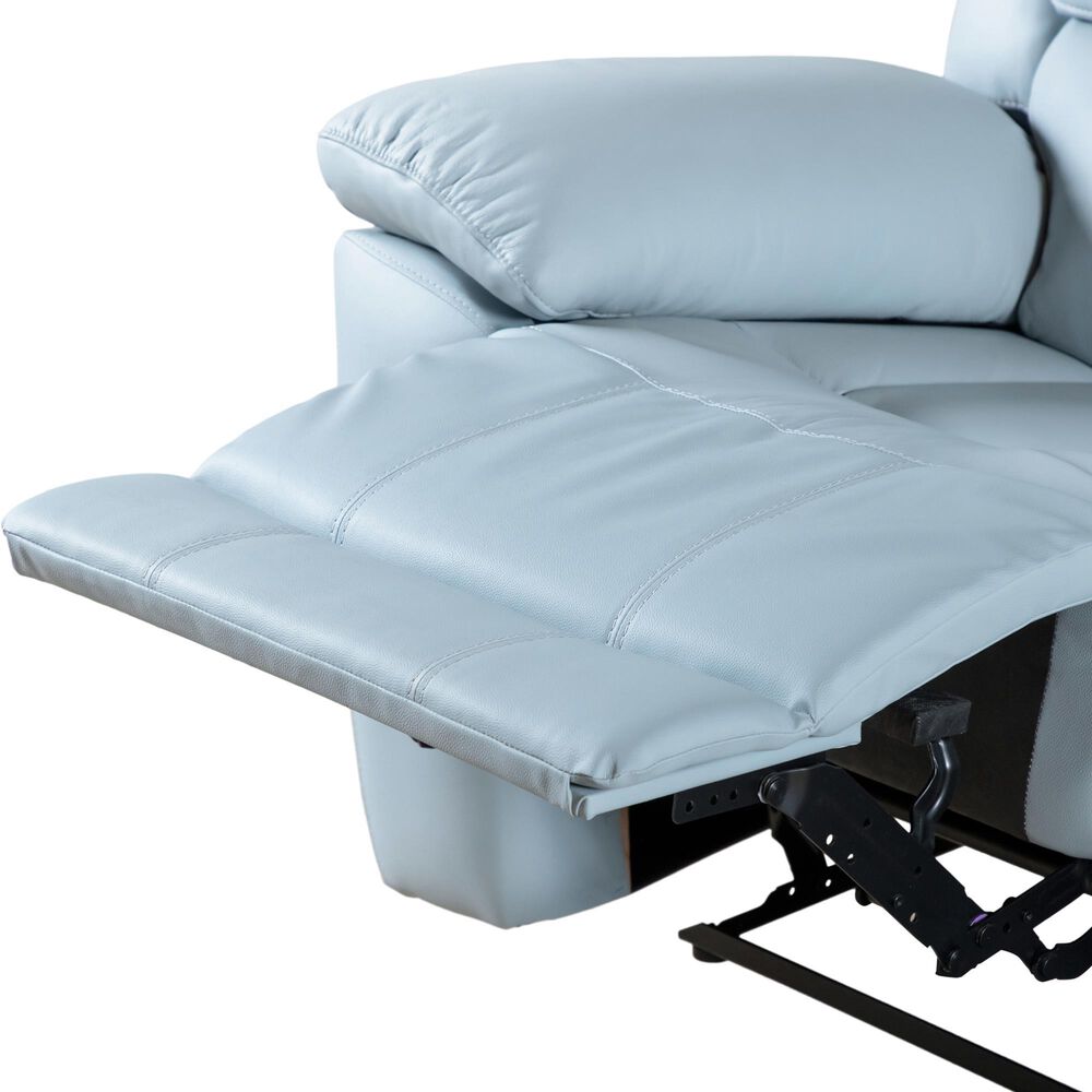 Furniture of America Glarus Manual Reclining Loveseat in Powder Blue, , large