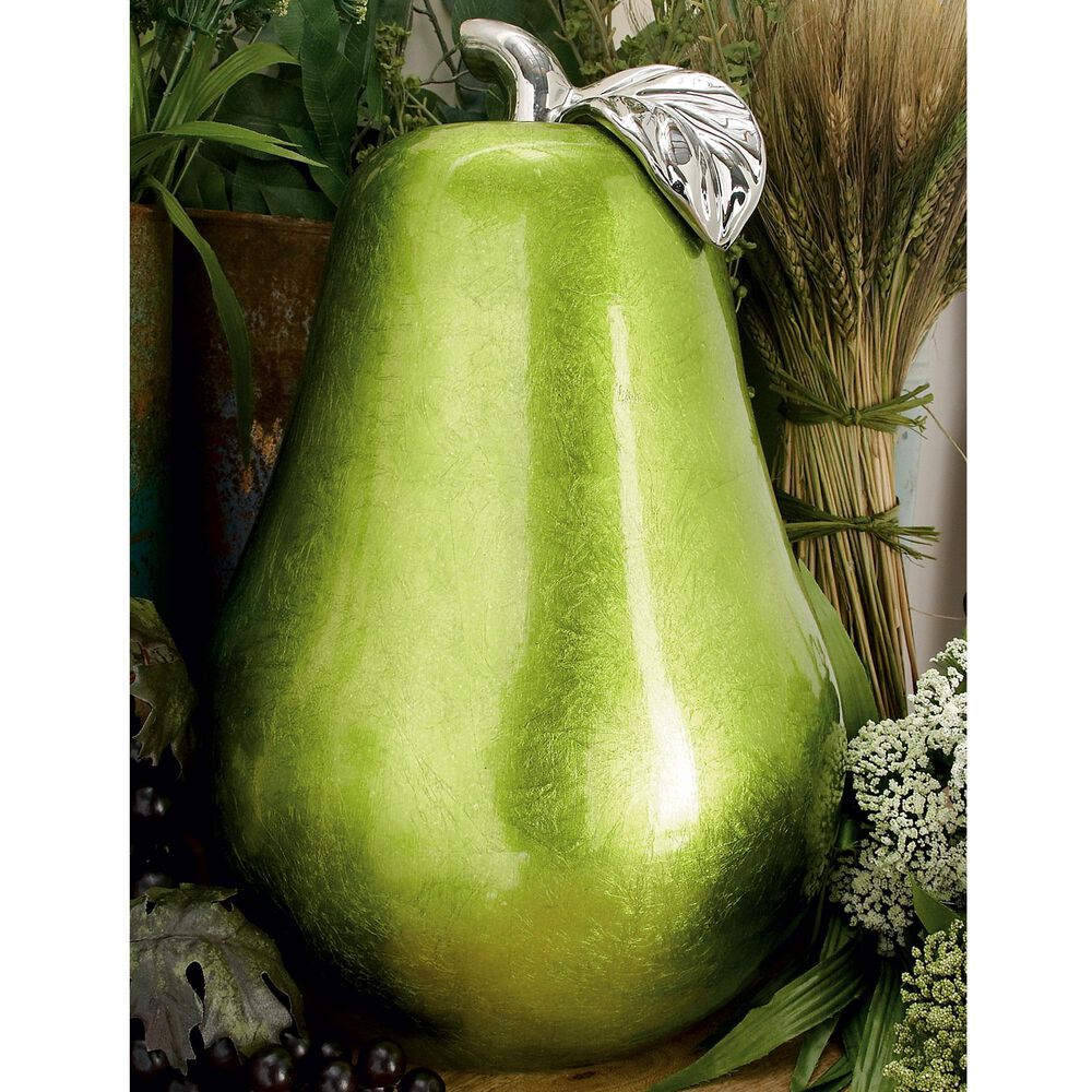 Maple and Jade 16" x 12" Dolomite Pear Sculpture in Green, , large