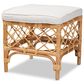 Baxton Studio Orchard Ottoman with Natural Brown Rattan in White, , large