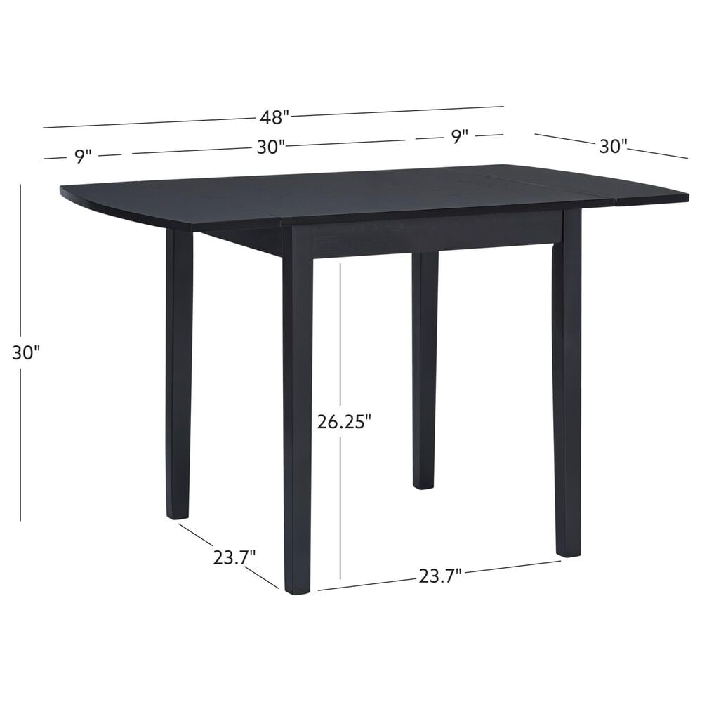 Linon Home Decor Torino Drop Leaf Dining Table in Black - Table Only, , large