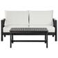 HOMLUX 2-Piece Outdoor Conversation Set with Cushions in White and Black, , large