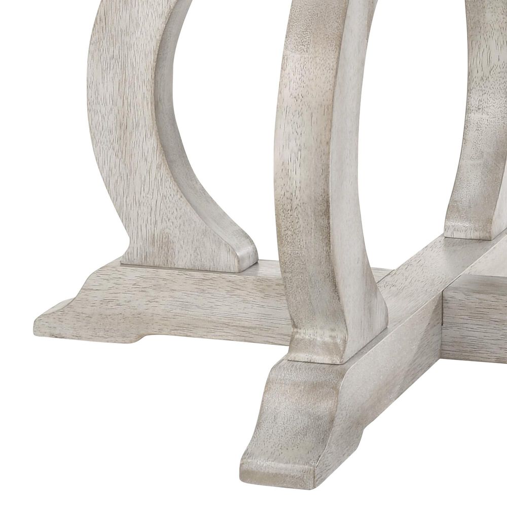 HOMLUX 47"W Round Contemporary Dining Table with Cross Base, in Walnut Top &amp; Off-White Base, , large