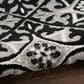 Nourison Aloha 7"10" Round Black White Indoor/Outdoor Area Rug, , large