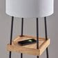 Adesso Henry Shelf Floor Lamp in Black and Natural, , large
