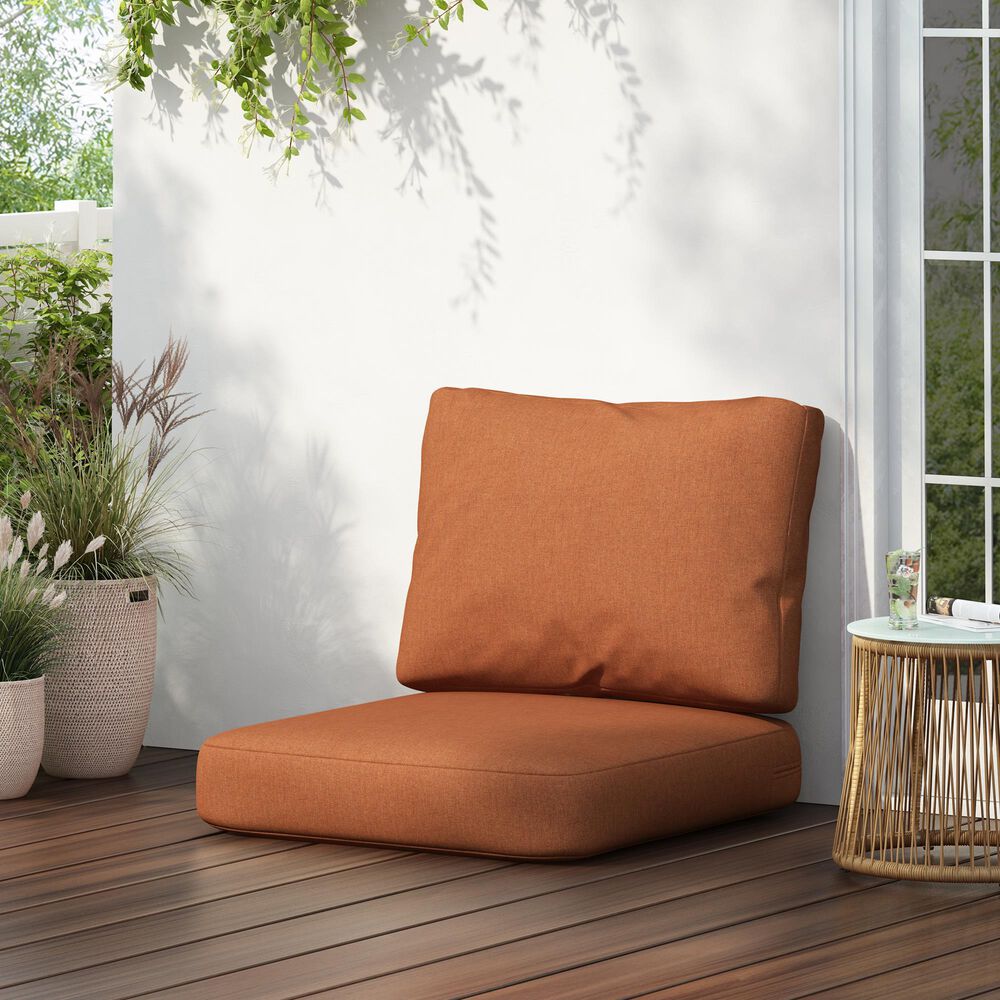 Hearth and Haven Noah2-Piece Outdoor Club Chair Cushion Set in Orange, , large