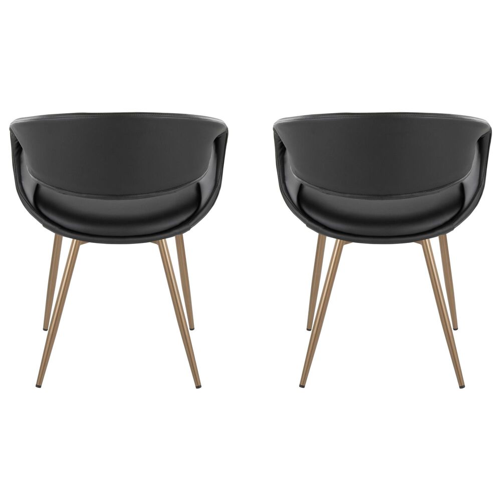 LumiSource Curvo Arm Chair with Black Faux Leather Cushion in Antique Copper (Set of 2), , large