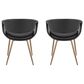 LumiSource Curvo Arm Chair with Black Faux Leather Cushion in Antique Copper (Set of 2), , large
