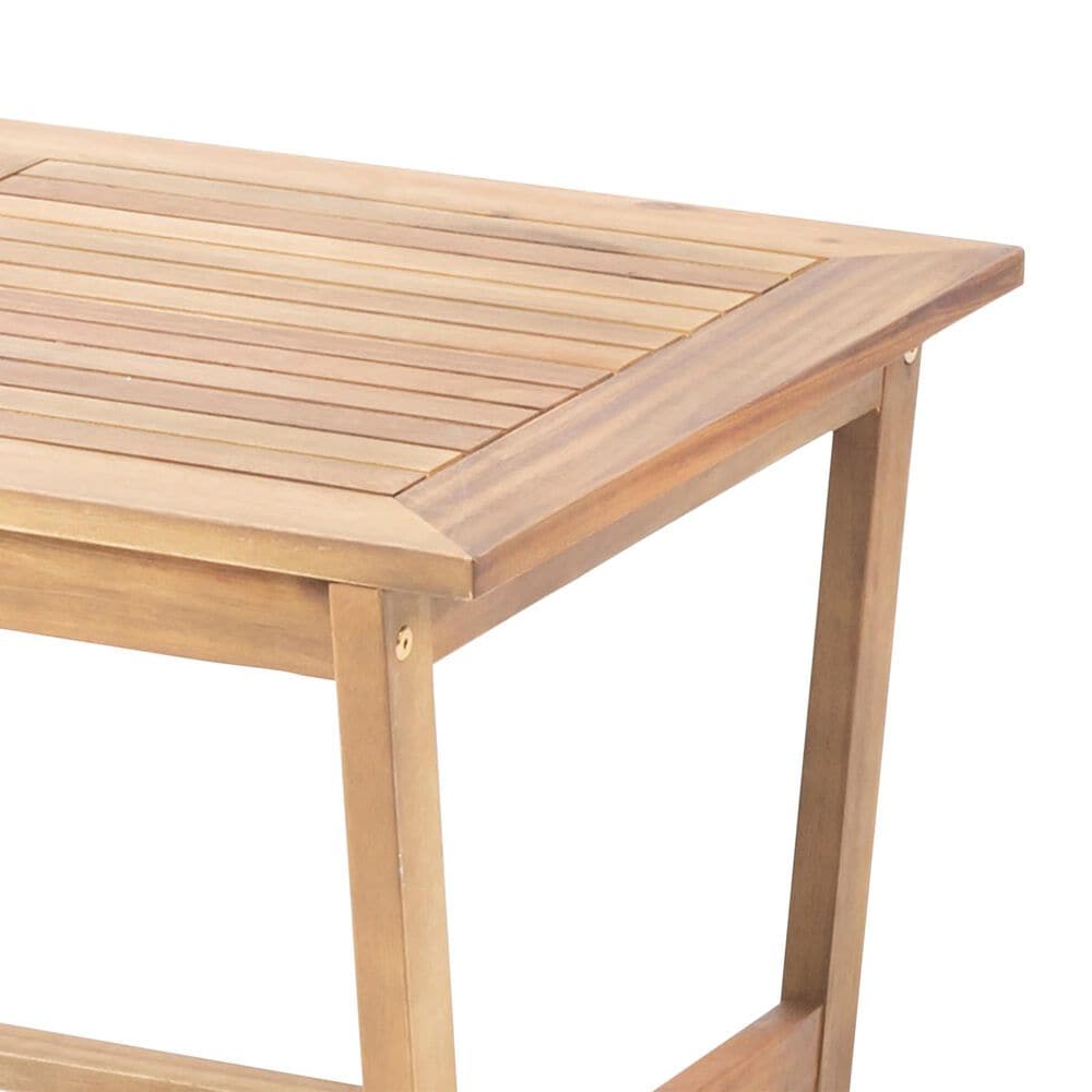 Hearth and Haven Panama 4-Piece Patio Conversation Set with Gray Cushion in Teak, , large