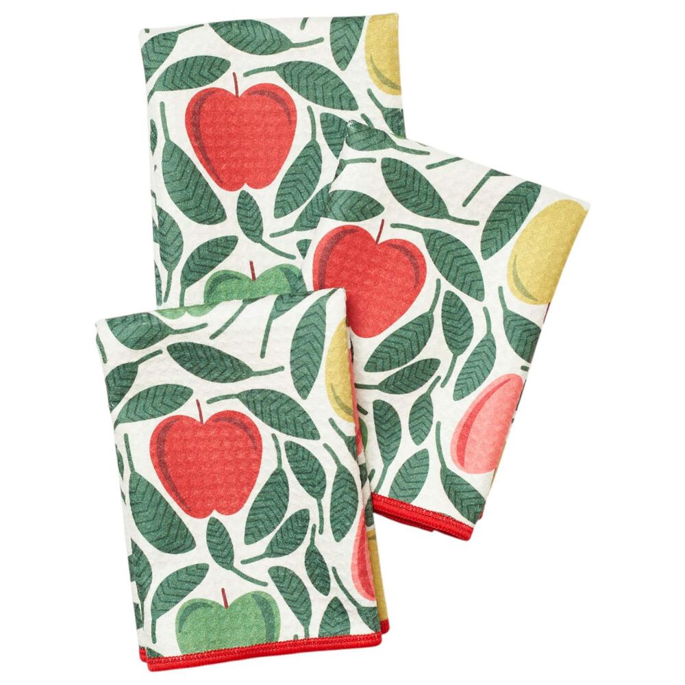 Once Again Home Happy Apple Reversible Mighty Mini Towel in Cream (Set of 3), , large