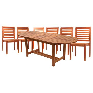 Amazonia 7-Piece Oval Patio Dining Set in Brown, , large