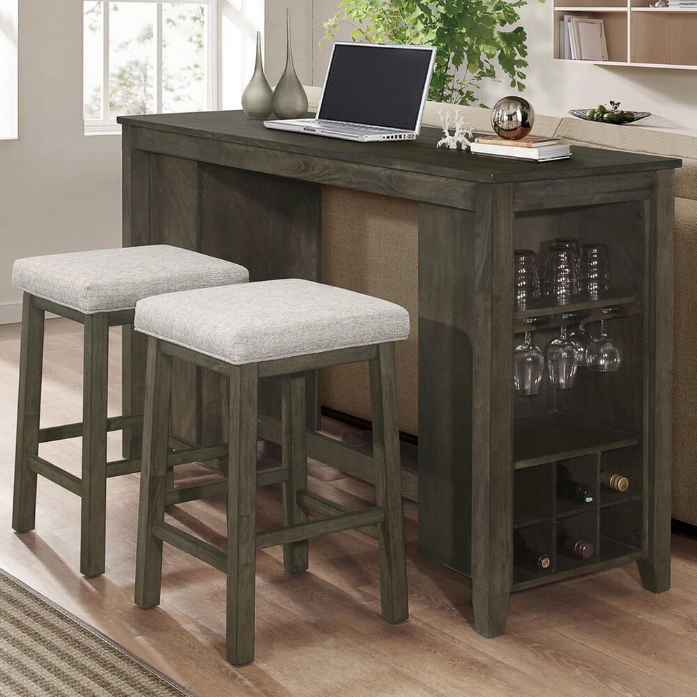 New Heritage Design Churon 3-Piece Counter Height Dining Set in Brown, , large