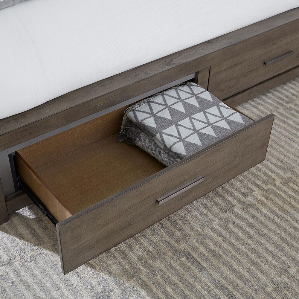 Riva Ridge Modern Loft 5-Piece Queen Storage Bedroom Set in Greystone, , large