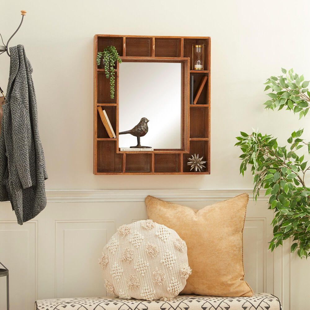 Maple and Jade 24&quot; x 29&quot; Wall Mirror in Brown, , large