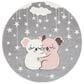 Safavieh Carousel Animals 5"3" Round Grey and Ivory Kids  Area Rug, , large