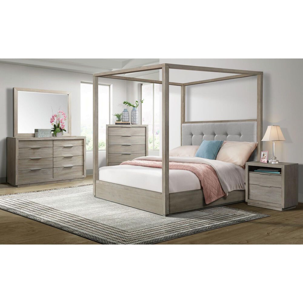 Mayberry Hill Arcadia 2-Drawer Nightstand with USB in Grey, , large